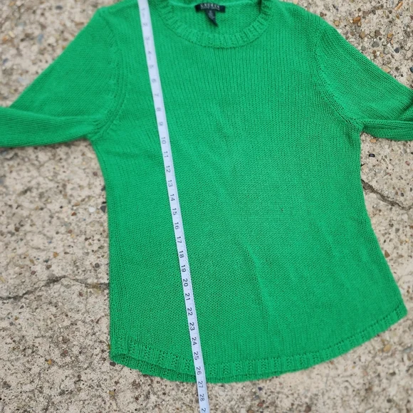 Lauren Ralph Lauren Womens Size XL Cable Knit Sweater Green Longer‎ Length  BoxC - Picture 6 of 7